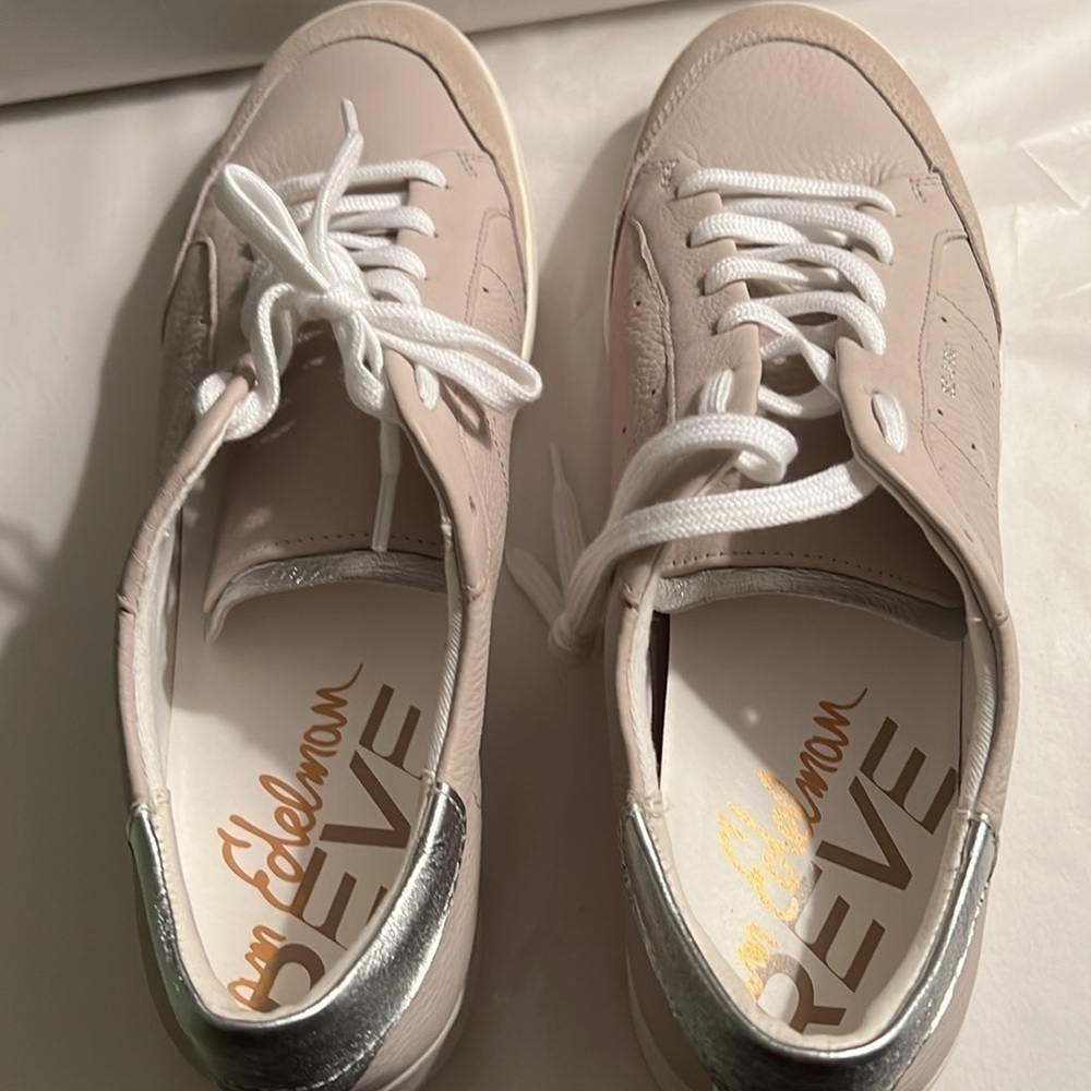 Sam Edelman Josi stone silver lace up sneakers leather sz 11‎ - Picture 12 of 15